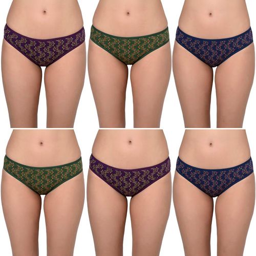 Buy Bodycare Women's Abstract Hipster Panty (pack Of 6) - Multi
