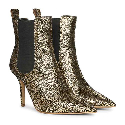 Saint G Womens Gold Metallic High Ankle Chelsea Boots (EURO 36)