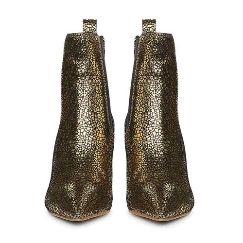 Buy Saint G Womens Gold Metallic High Ankle Chelsea Boots Online