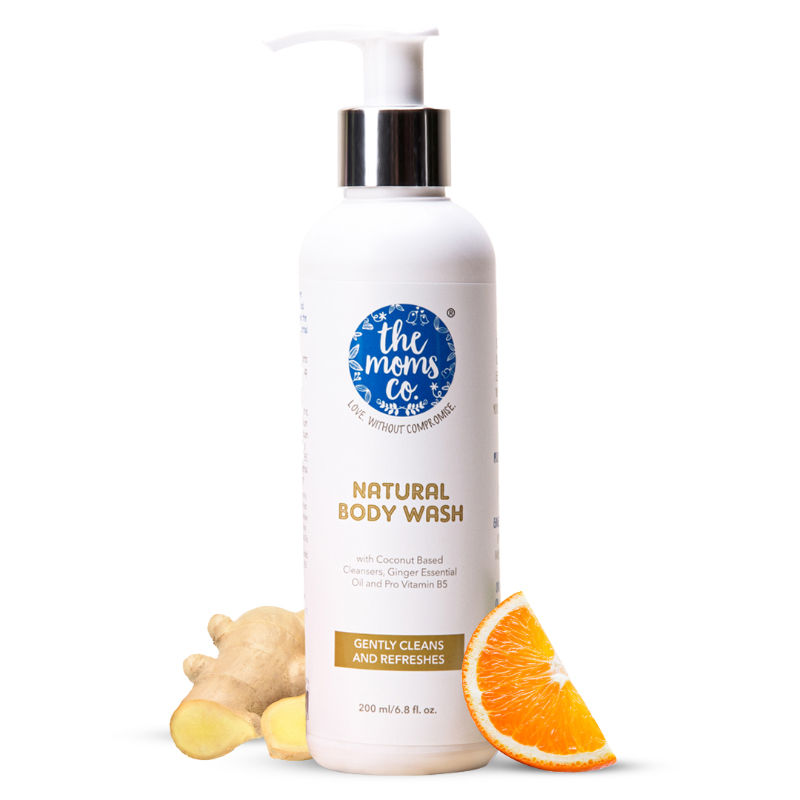 The Moms Co Natural Body Wash For Cleansing & Refreshing With Vitamin B5 & Orange Essential