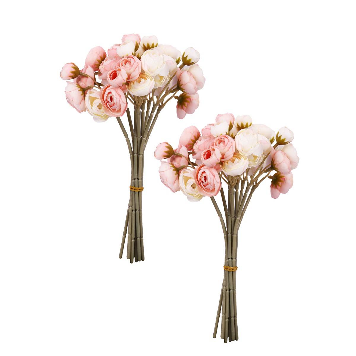 Buy Tayhaa Pink & Brown 2 Pieces Rose Artificial Flower Online