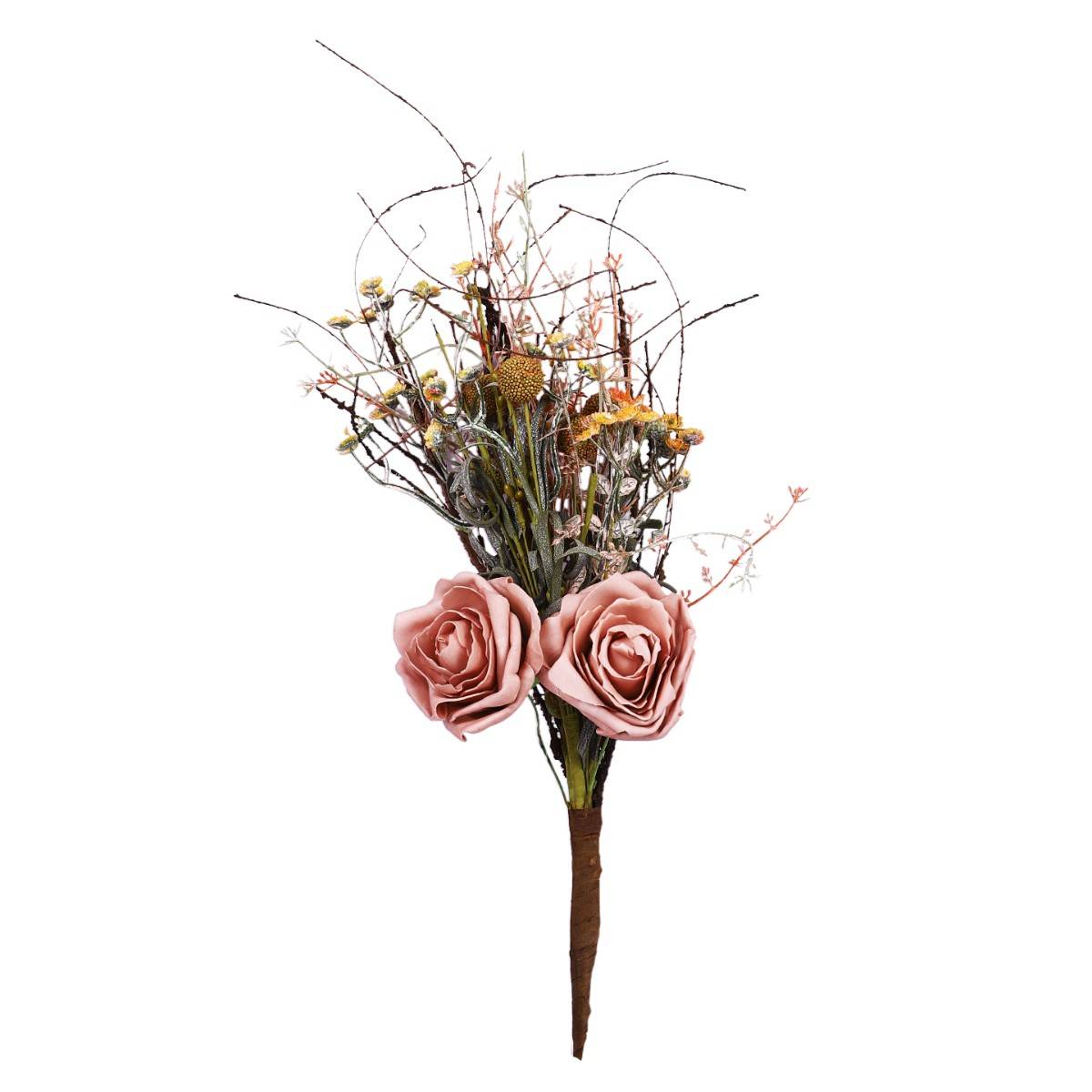 Tayhaa Elegant Dusty Pink & Yellow Rose Artificial Flower