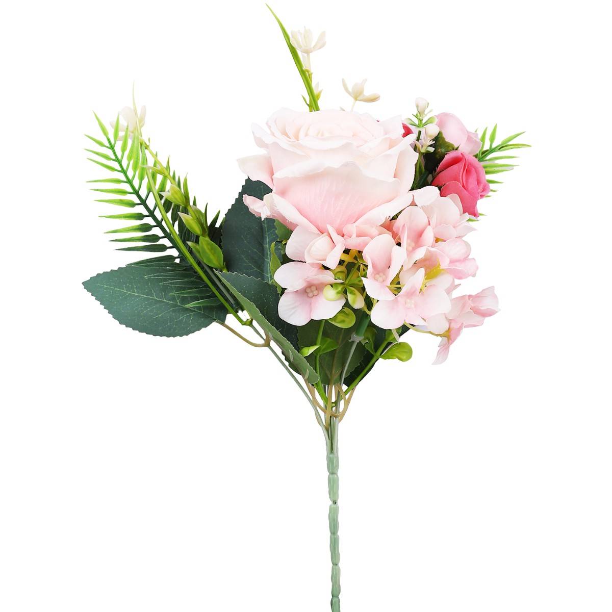 Buy Tayhaa Pink & Green 2 Pieces Rose Artificial Flower Online