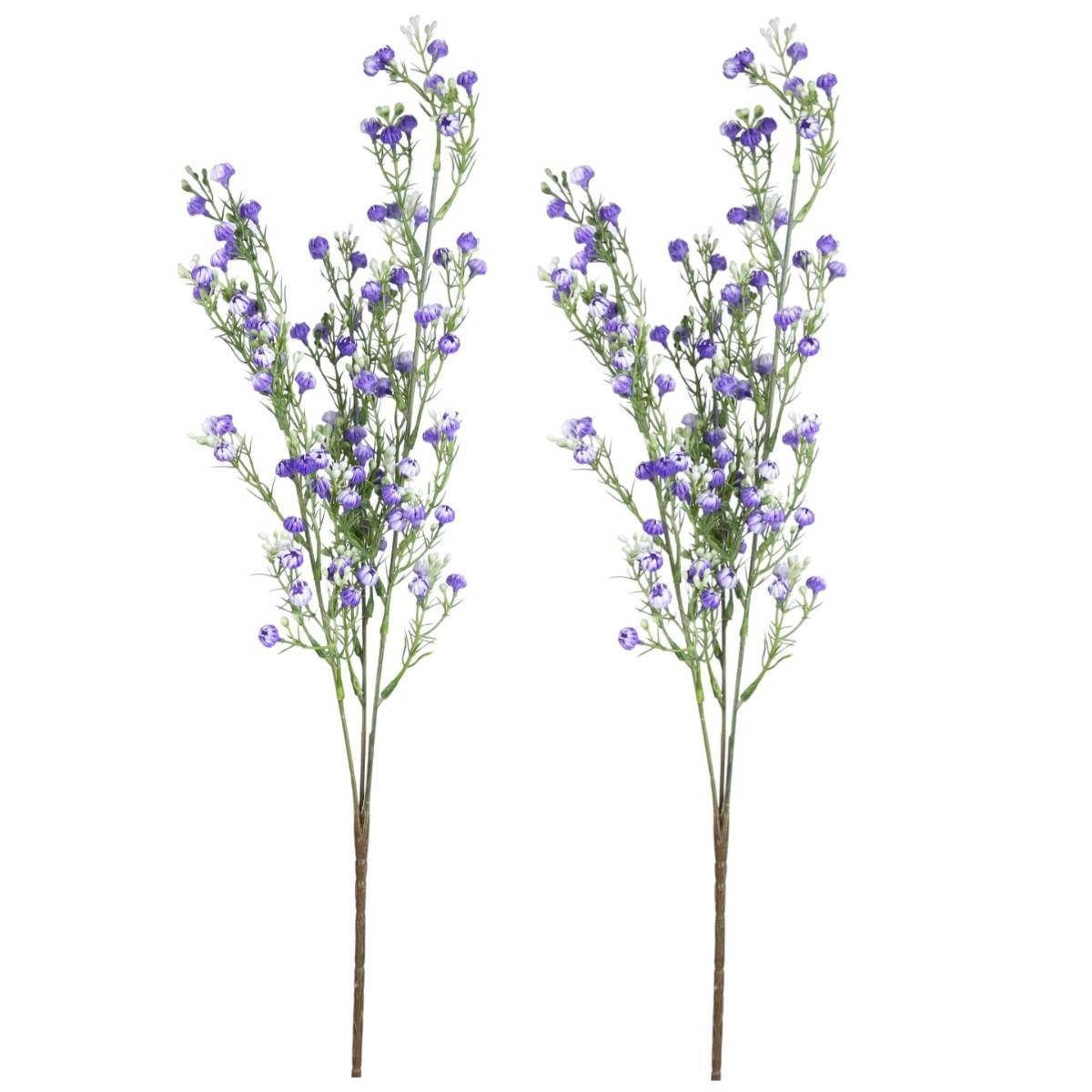 Tayhaa Purple & Green 2 Pieces Babys Breath Stems Artificial Flowers