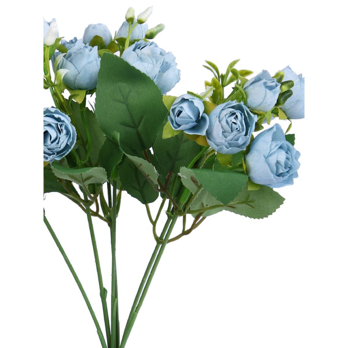 Buy Tayhaa Blue & Green 2 Pieces Rose Buds Artificial Flower Online