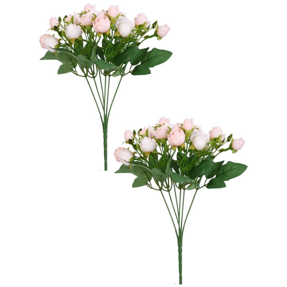 Buy Tayhaa Peach & Green 2 Pieces Rose Buds Artificial Flower Online