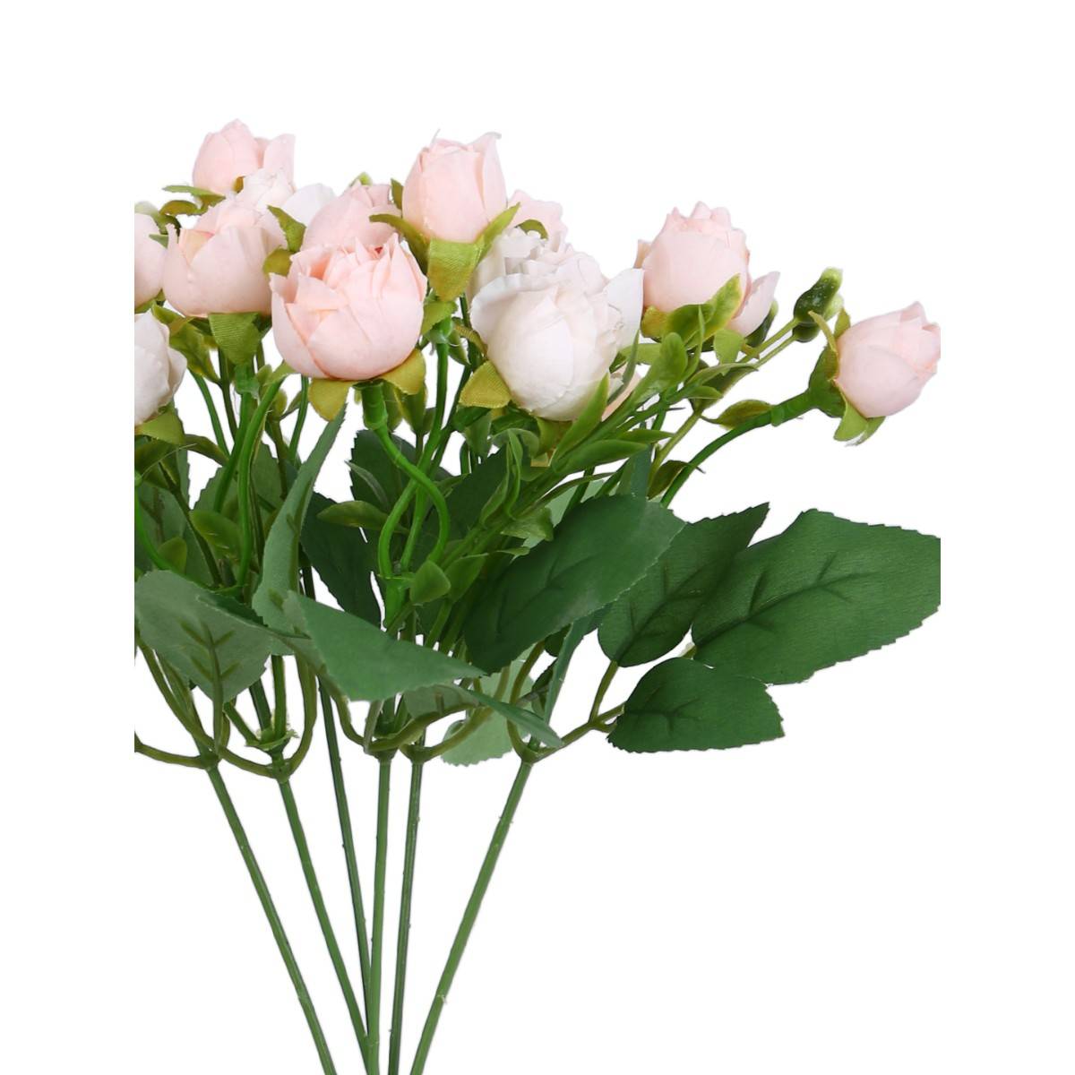 Buy Tayhaa Peach & Green 2 Pieces Rose Buds Artificial Flower Online