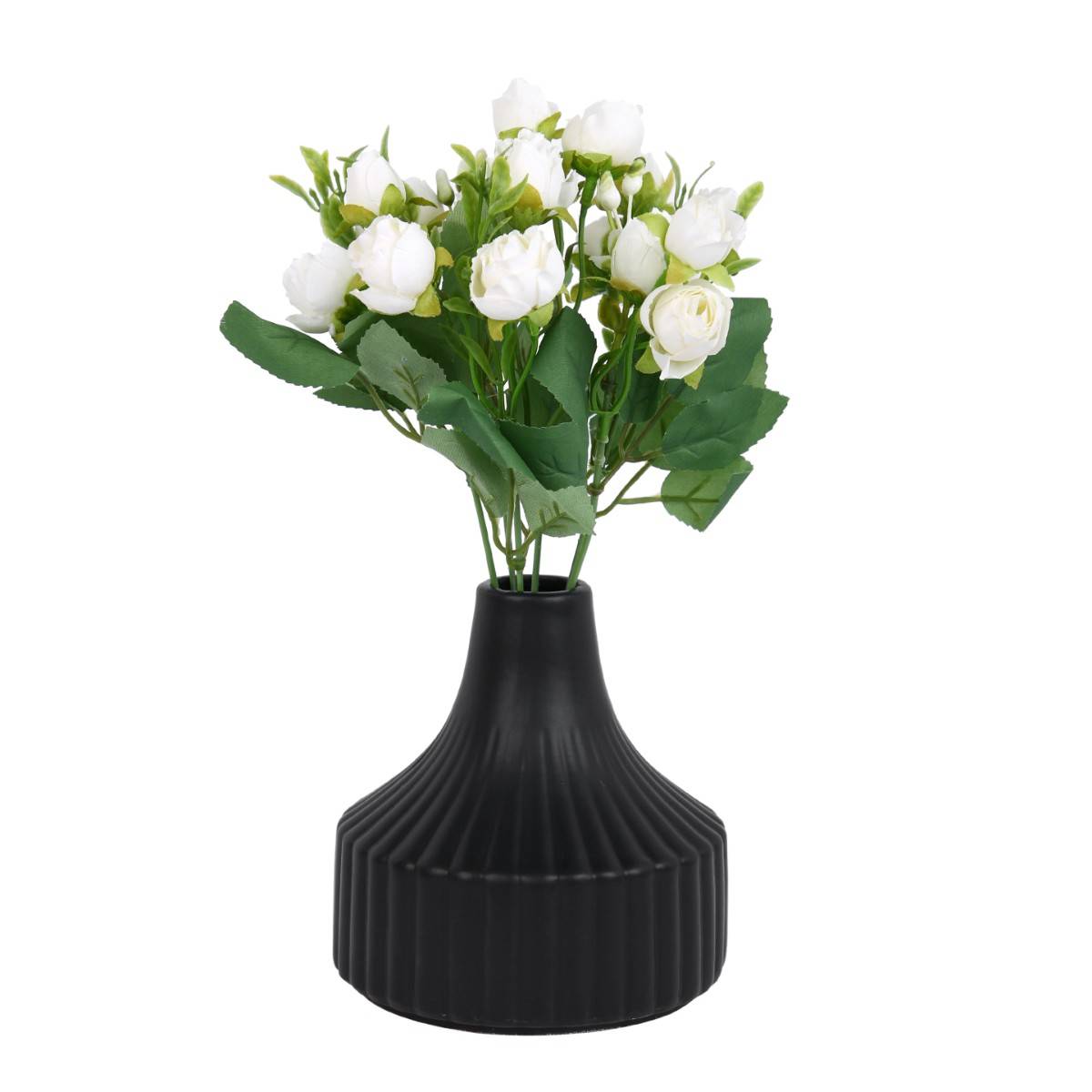 Buy Tayhaa White and Green 2 Pieces Rose Buds Artificial Flowers With ...