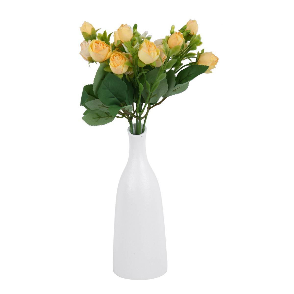 Buy Tayhaa Yellow and Green 2 Pieces Rose Buds Artificial Flowers With ...