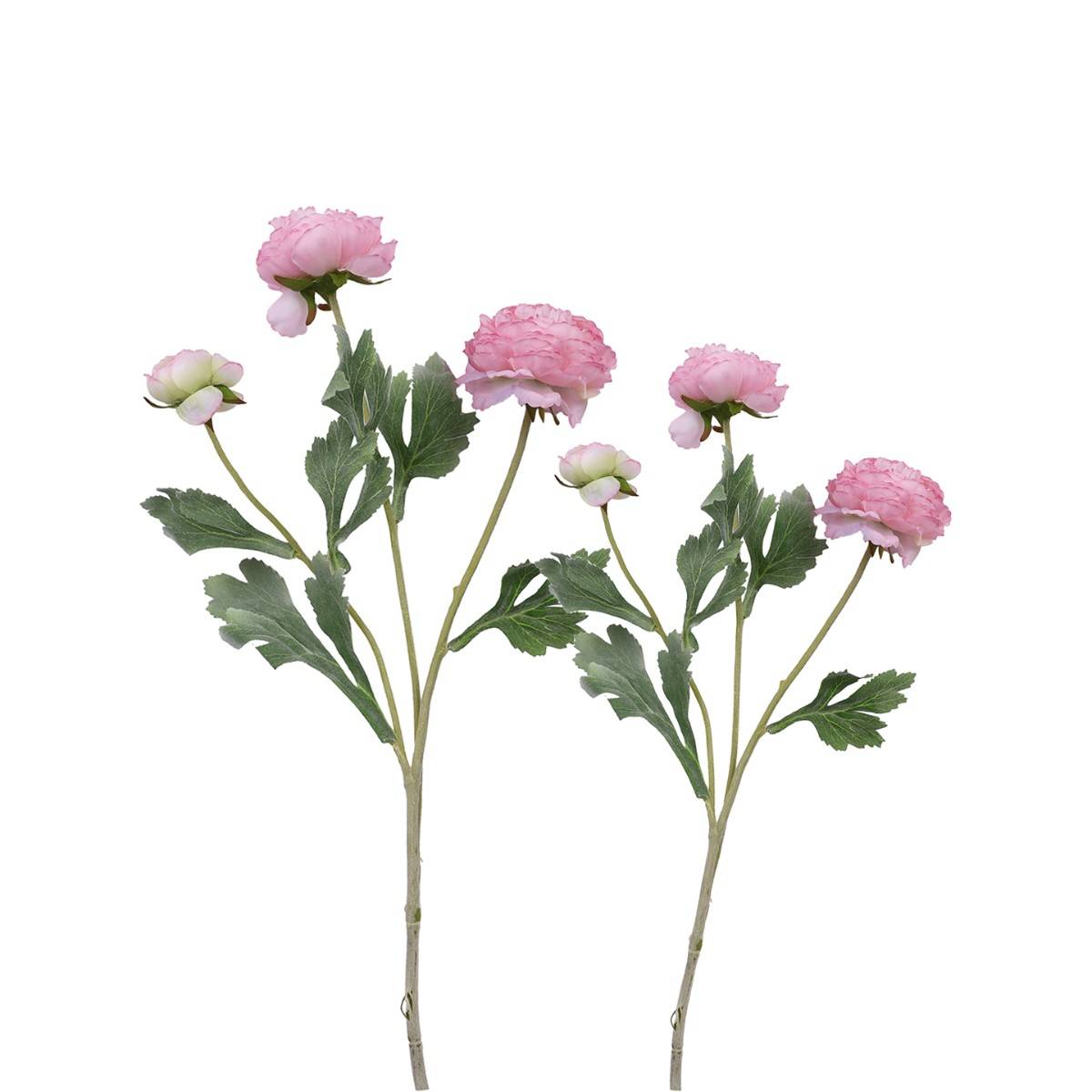 Tayhaa Pink and Green 2 Pieces Rose Blooms Artificial Flowers With Pot