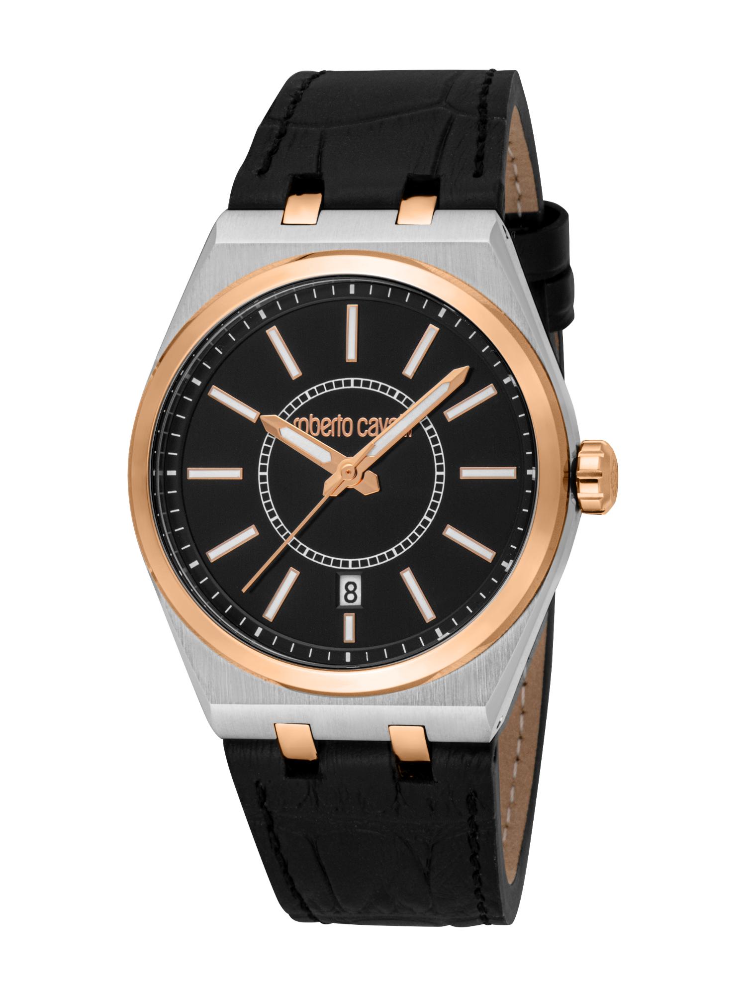 Buy Roberto Cavalli Men Ottago Black Dial Analog Watch