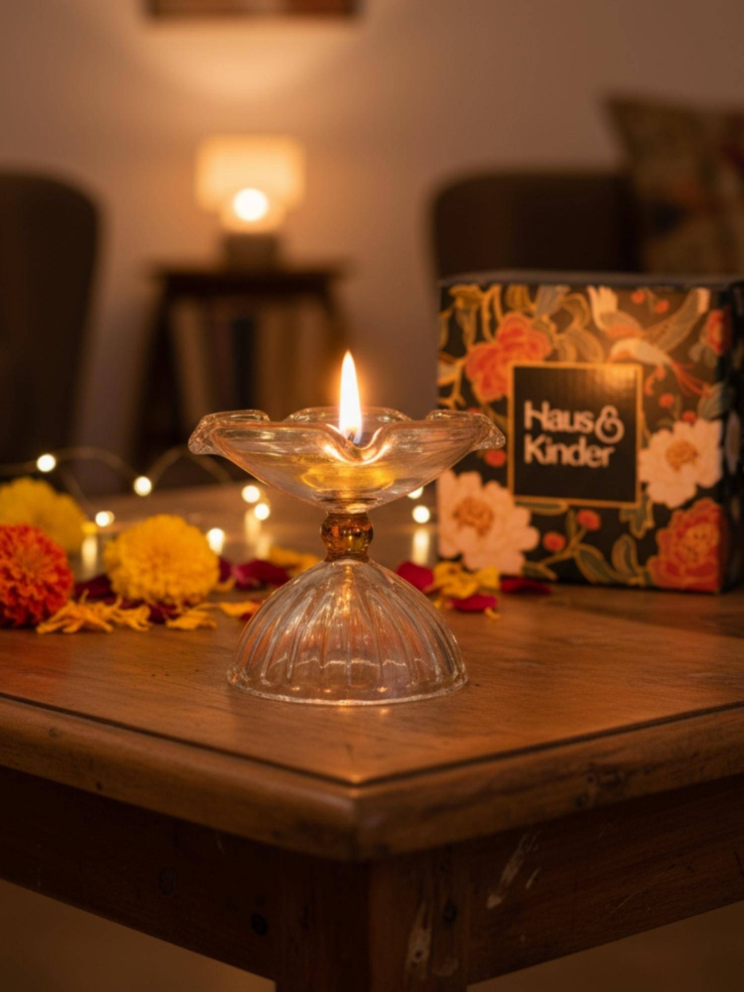Haus & Kinder Lumi Crystal Glass Diya
