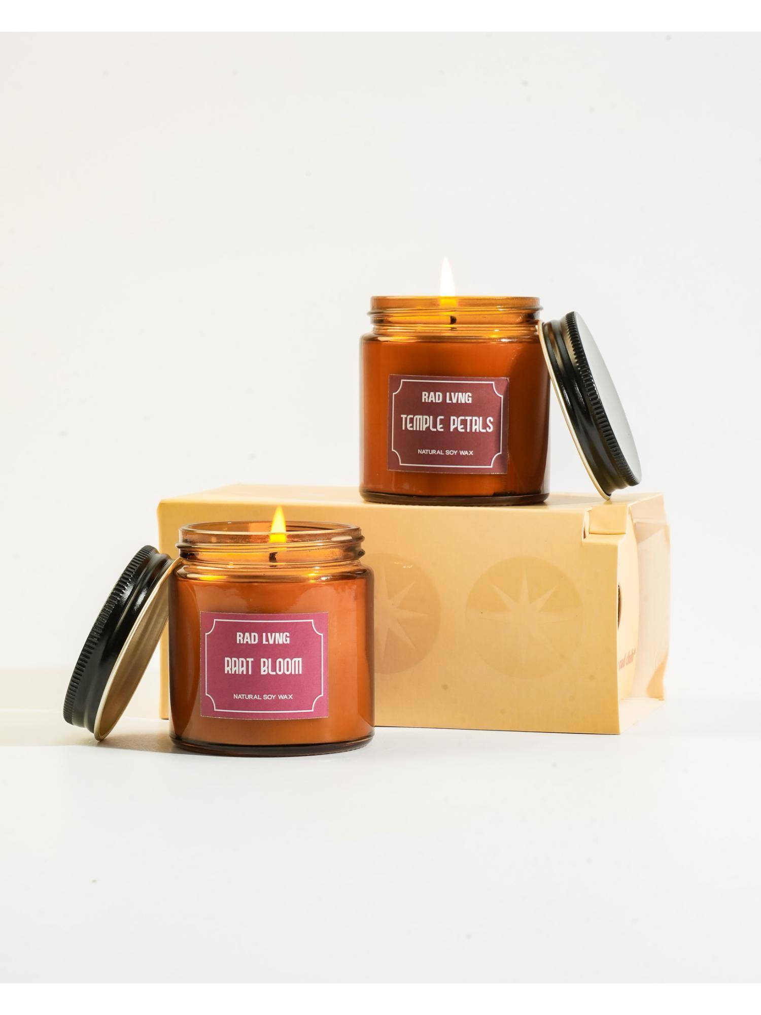 Rad Living Candles- Raat Bloom & Temple Petals (Pack of 2)