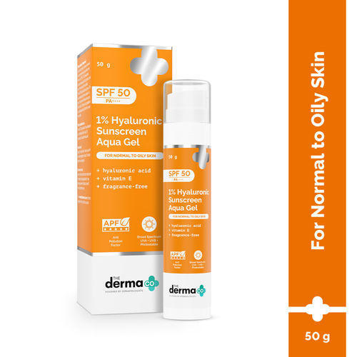 The Derma Co 1% Hyaluronic Sunscreen Spf 50 Pa+++ Aqua Gel For Normal To Oily Skin