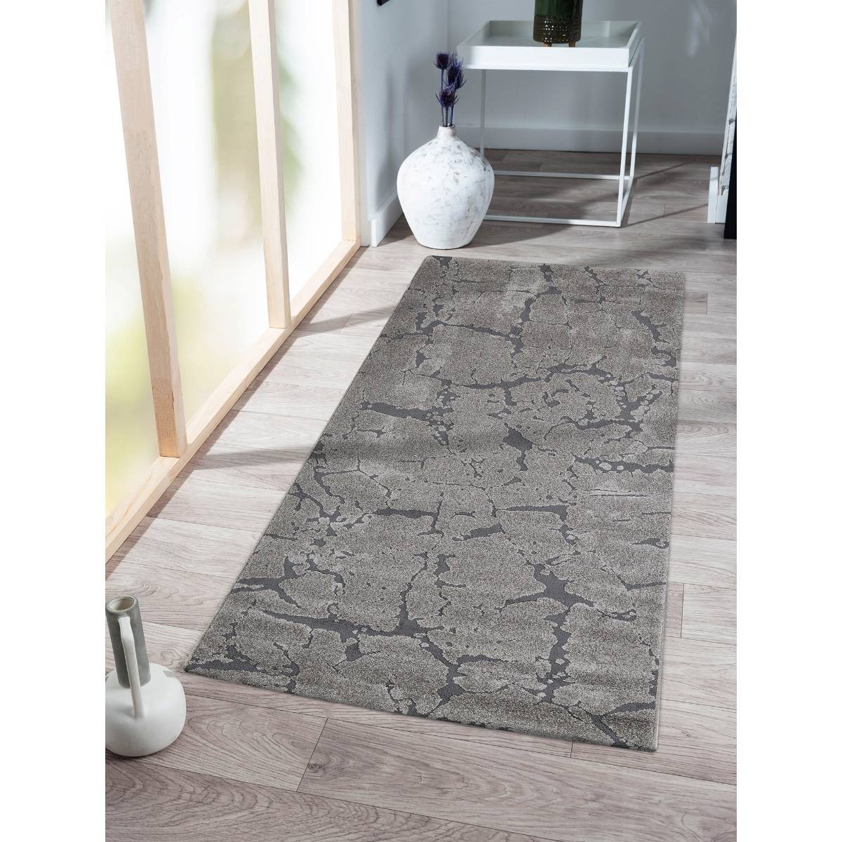 OBSESSIONS Abstract Polyester Brown Runner