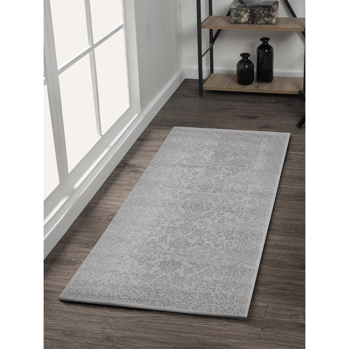 OBSESSIONS Solid Polyester Grey Runner
