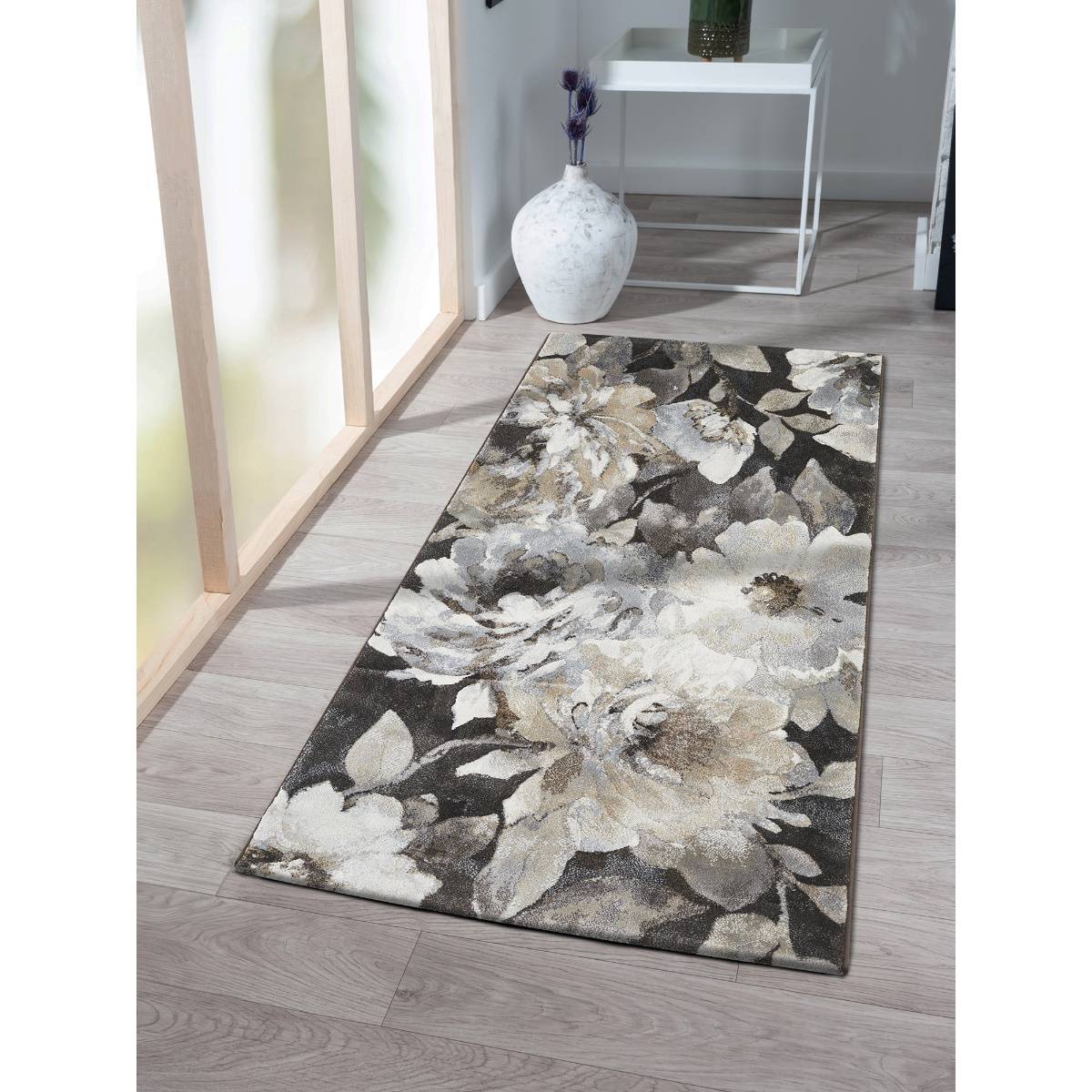 OBSESSIONS Floral Polypropylene Brown Runner