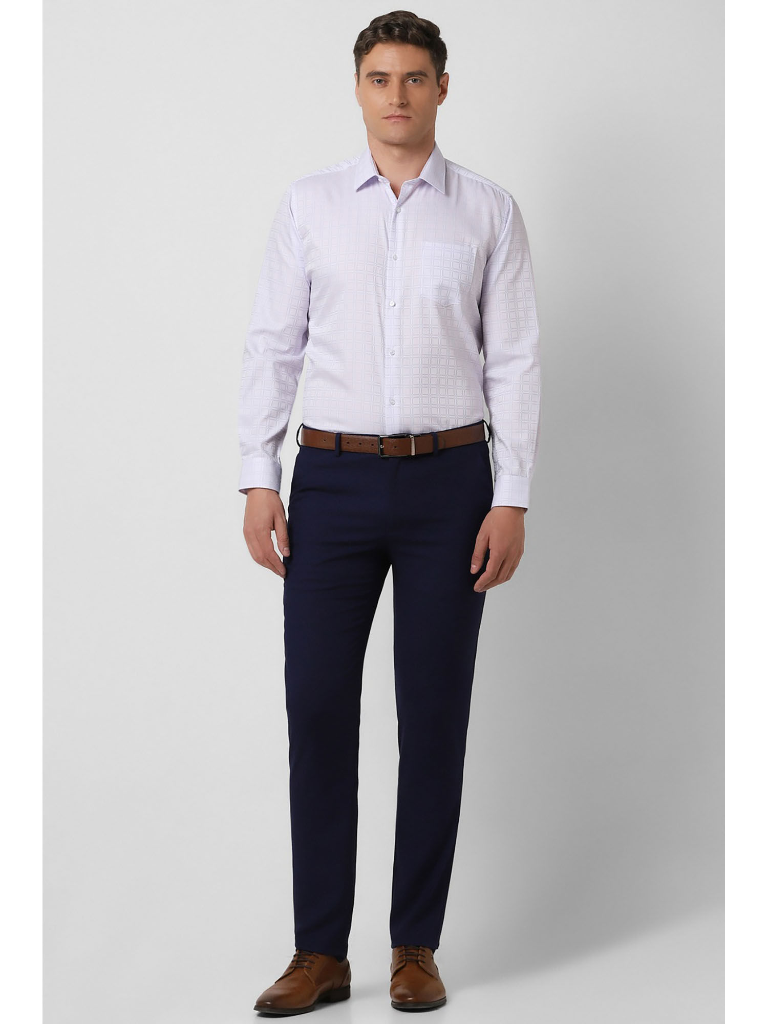 Van Heusen Camicia Uomo Tall Fit In Popeline - Lavanda, Collo 43, Manica 94-97 Cm