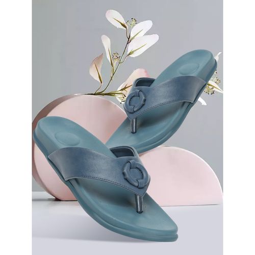 ELLE Navy Blue Women Solid Plain Flats (EURO 37)