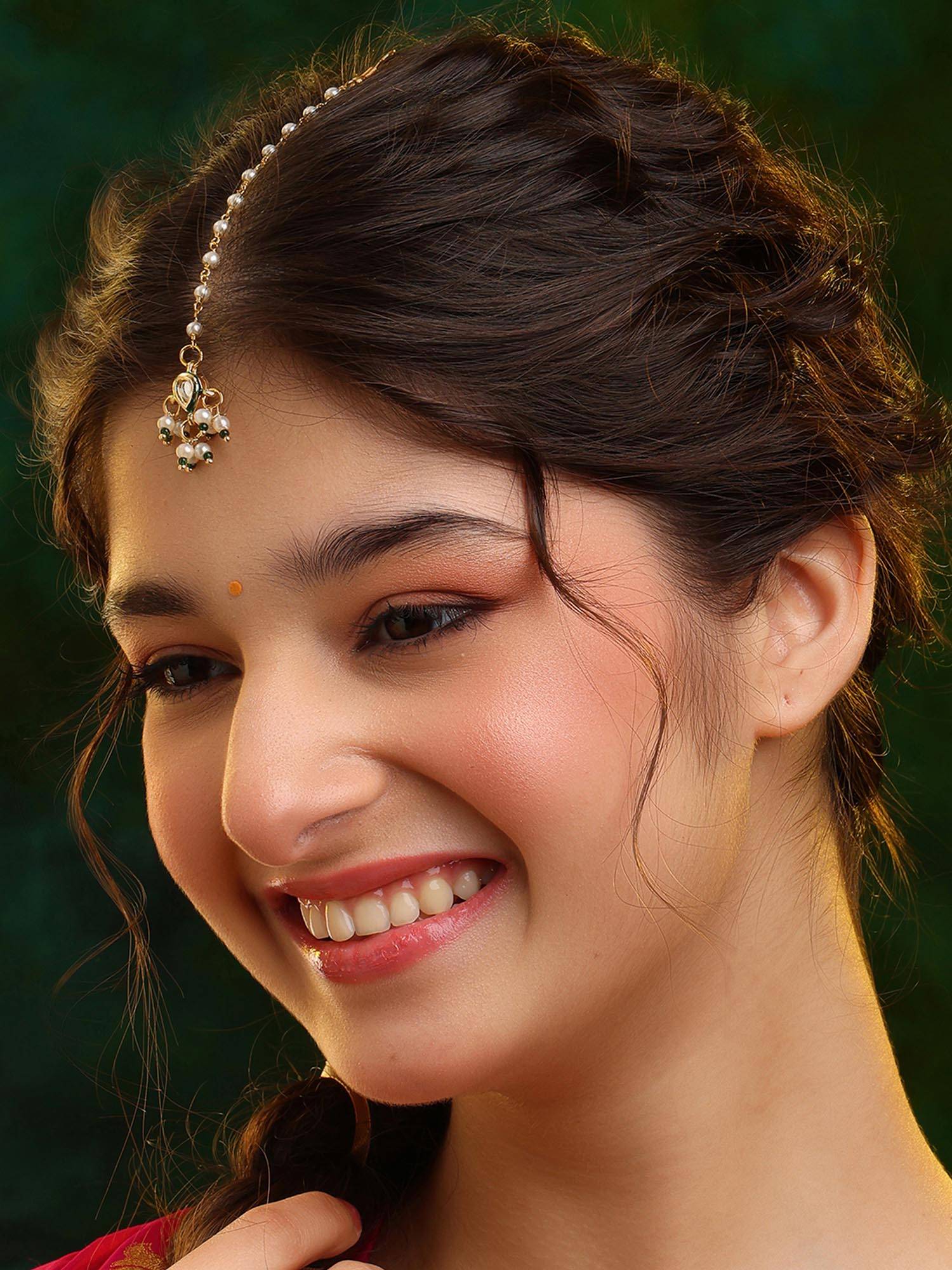 Ruby Raang Studio Kundan Kala Maang Tikka