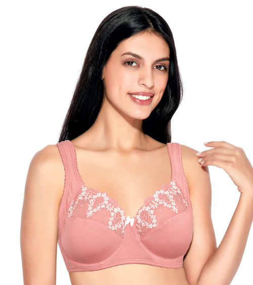 Buy Enamor F085 Extended Neckline Cleavage Plunge Push-up Bra Padded Wired  Medium Coverage - Pink (38C) Online