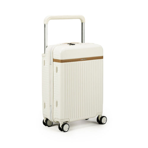 Assembly Wide Handle Hard-Sided Small Luggage Trolley Bag With In-Built TSA  Lock-White