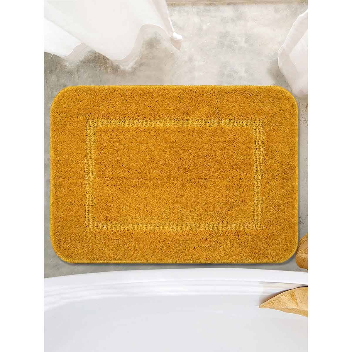 Saral Home Gold Good Morning Micro Soft & Antiskid Backing Mat