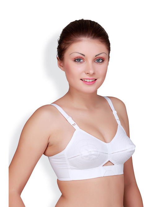 Multicoloured Cotton Blend Solid Bras For Women Pack Of 3 Size: S M L XL