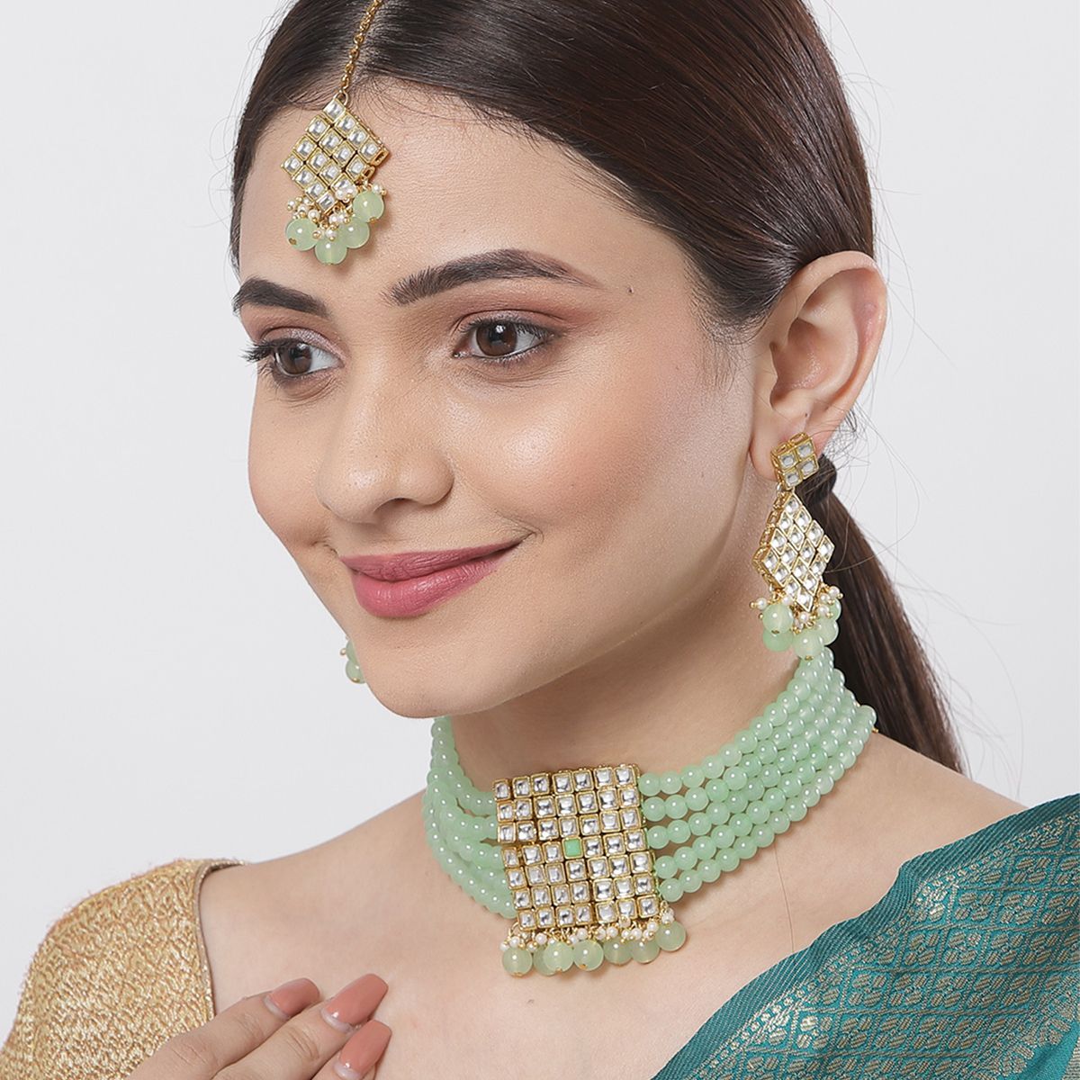 Mint Green Kundan Necklace | Timeless Jewels by Shveta