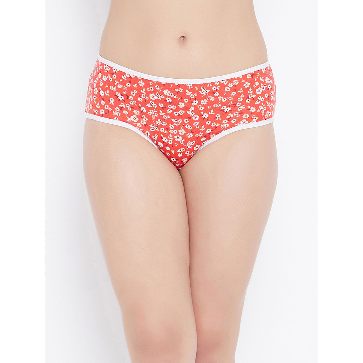 Buy Clovia Pack Of 2 Cotton Mid Waist Floral Print Hipster Panty Orange Online 1841