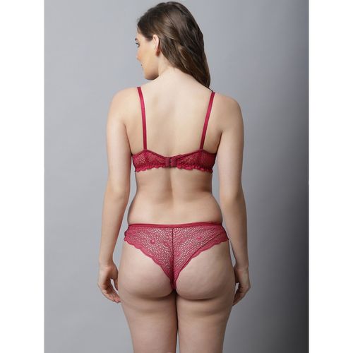 AVENUE BODY  Women's Plus Size Lace Detail Underwire Bra - red bud - 42G