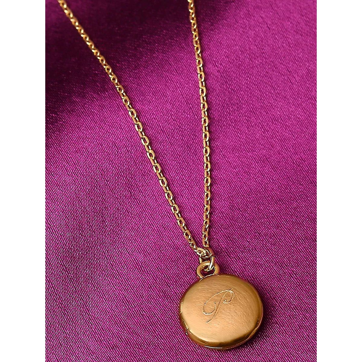 gold plate initial necklace