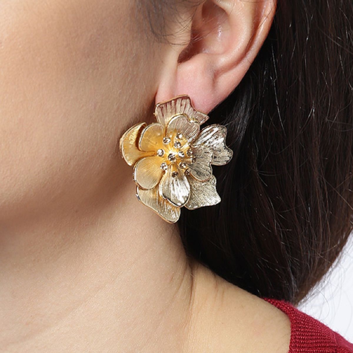 Fabula Gold Plated Oversized Large Crystal Encrusted Floral Ear Stud  Earrings Buy Fabula Gold Plated Oversized Large Crystal Encrusted Floral  Ear Stud Earrings Online at Best Price in India  Nykaa