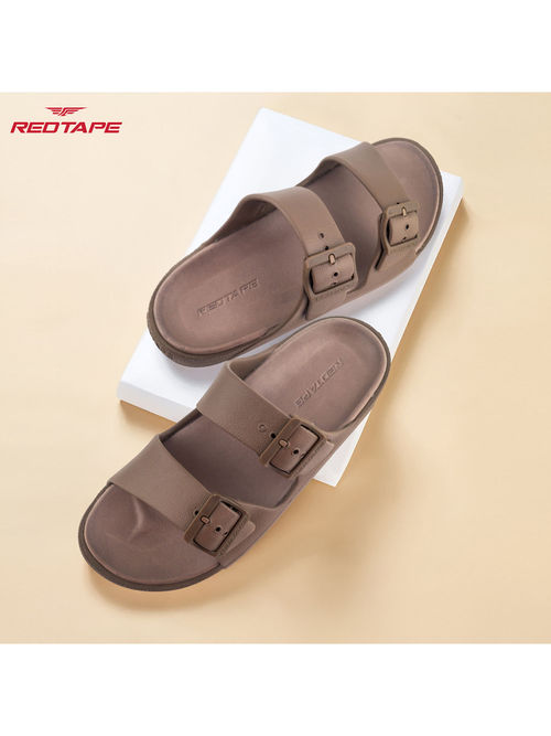 Red Tape Mens Brown Solid Eva Sandals