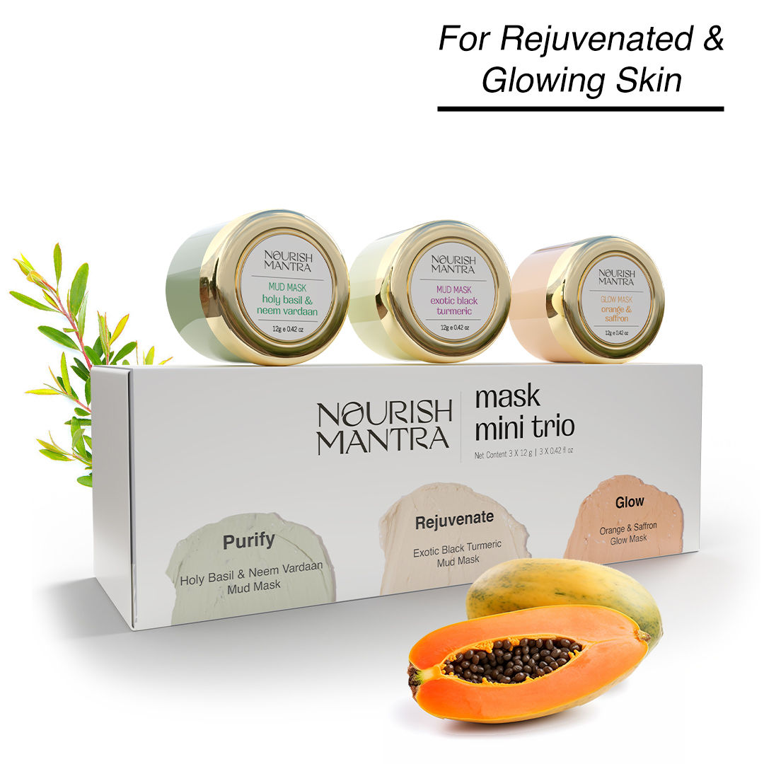 Nourish Mantra Mask Mini Trio Face Care Kit for Rejuvenated & Glowing Skin