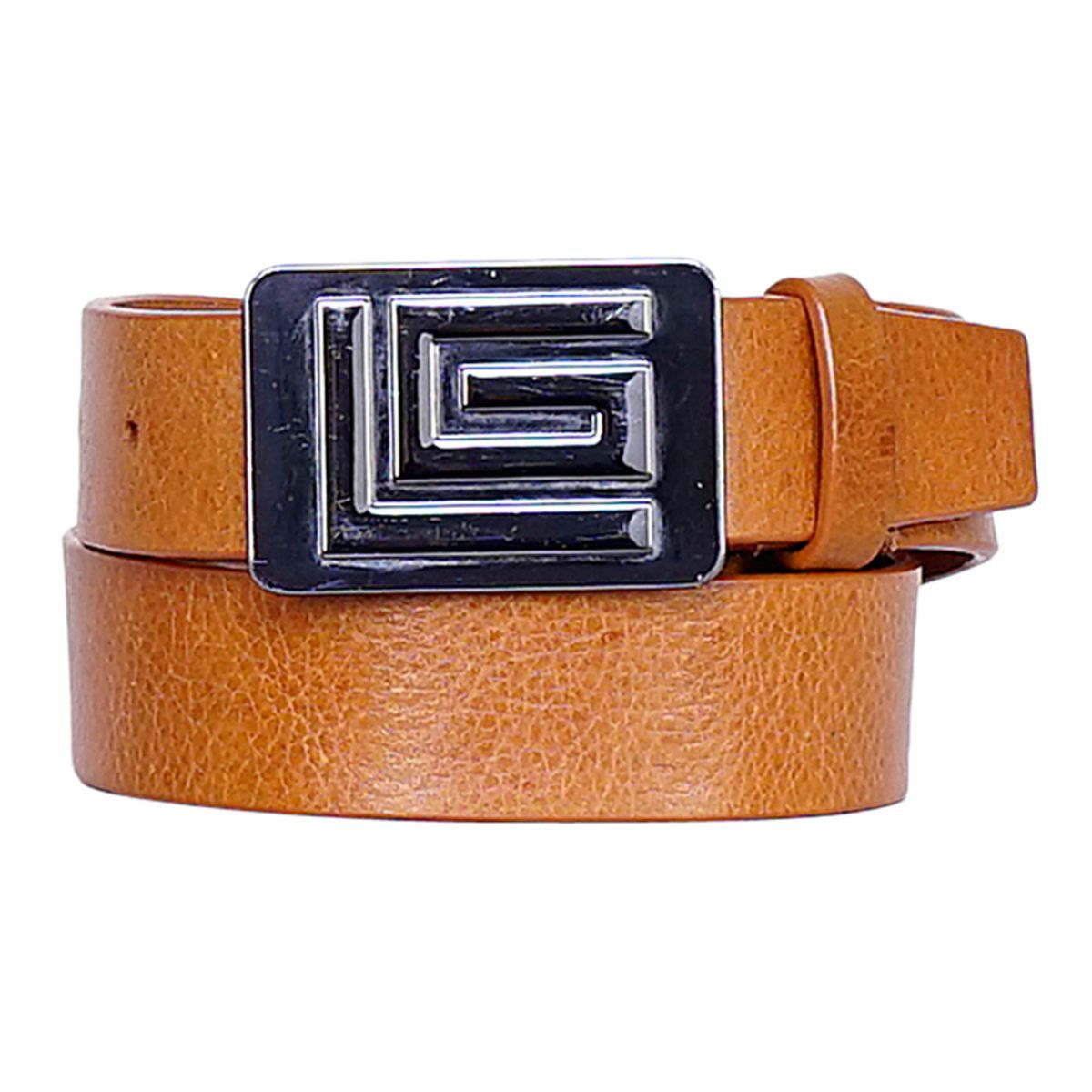 Justanned Men Tan Real Leather Textured Belt (32)