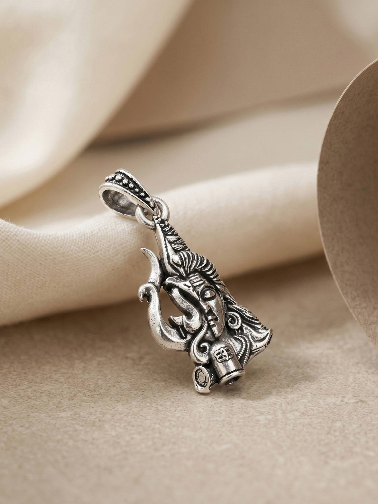 TOUCH925 Pure 925 Silver Shiva Trishul Face Unisex Pendant