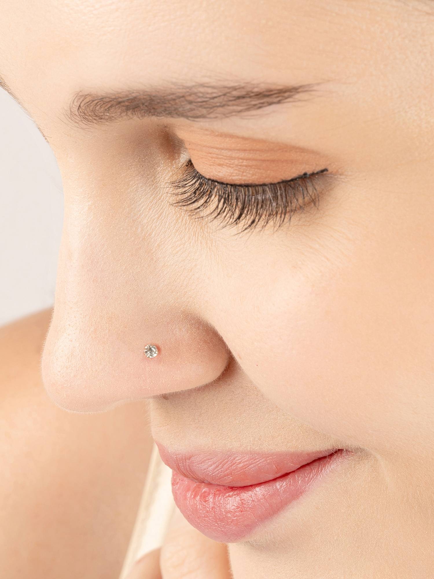 TOUCH925 Pure 925 Silver Crystal Nose Ring for Women