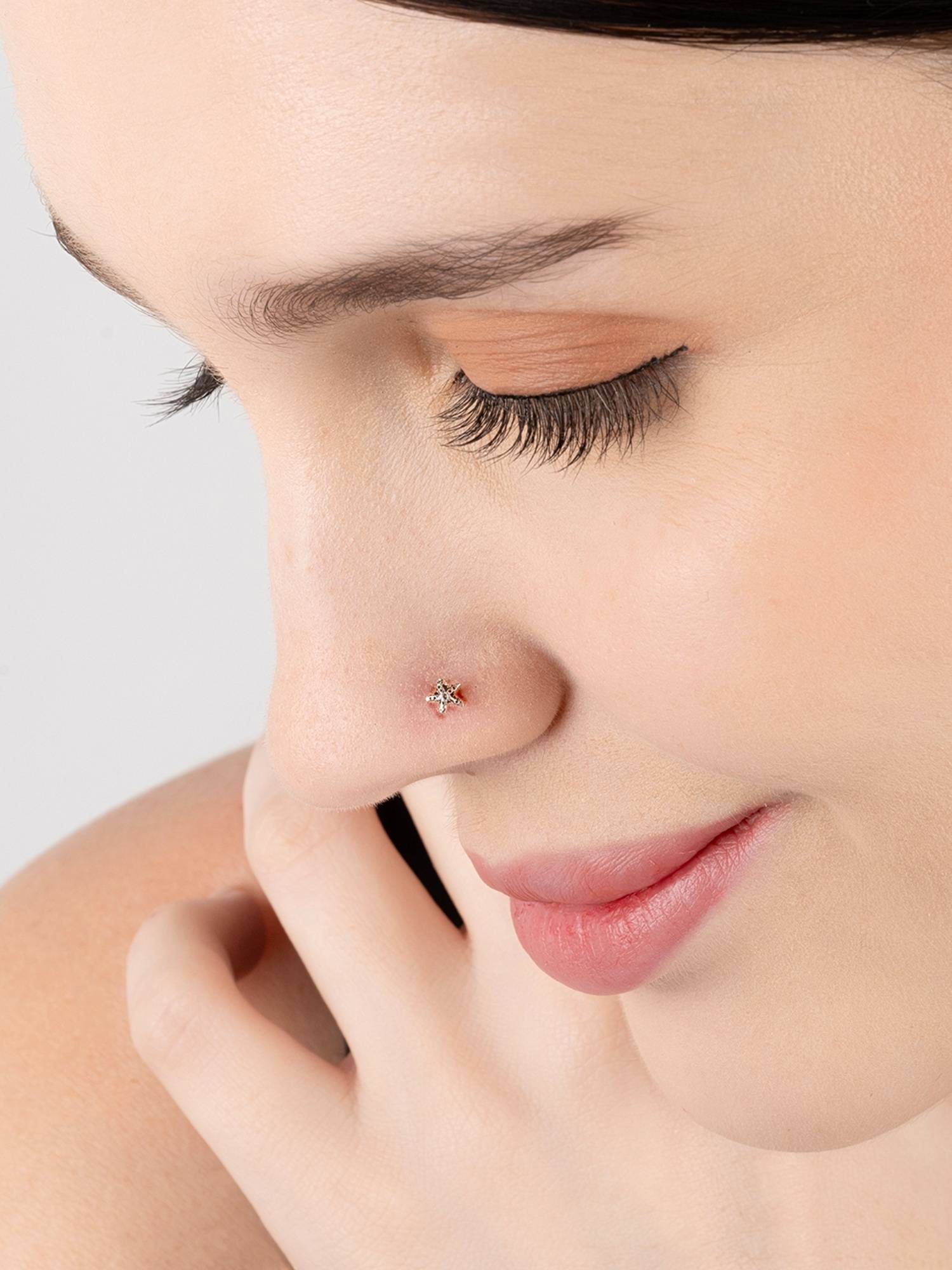 TOUCH925 Pure 925 Silver Starfish Nose Pin for Women