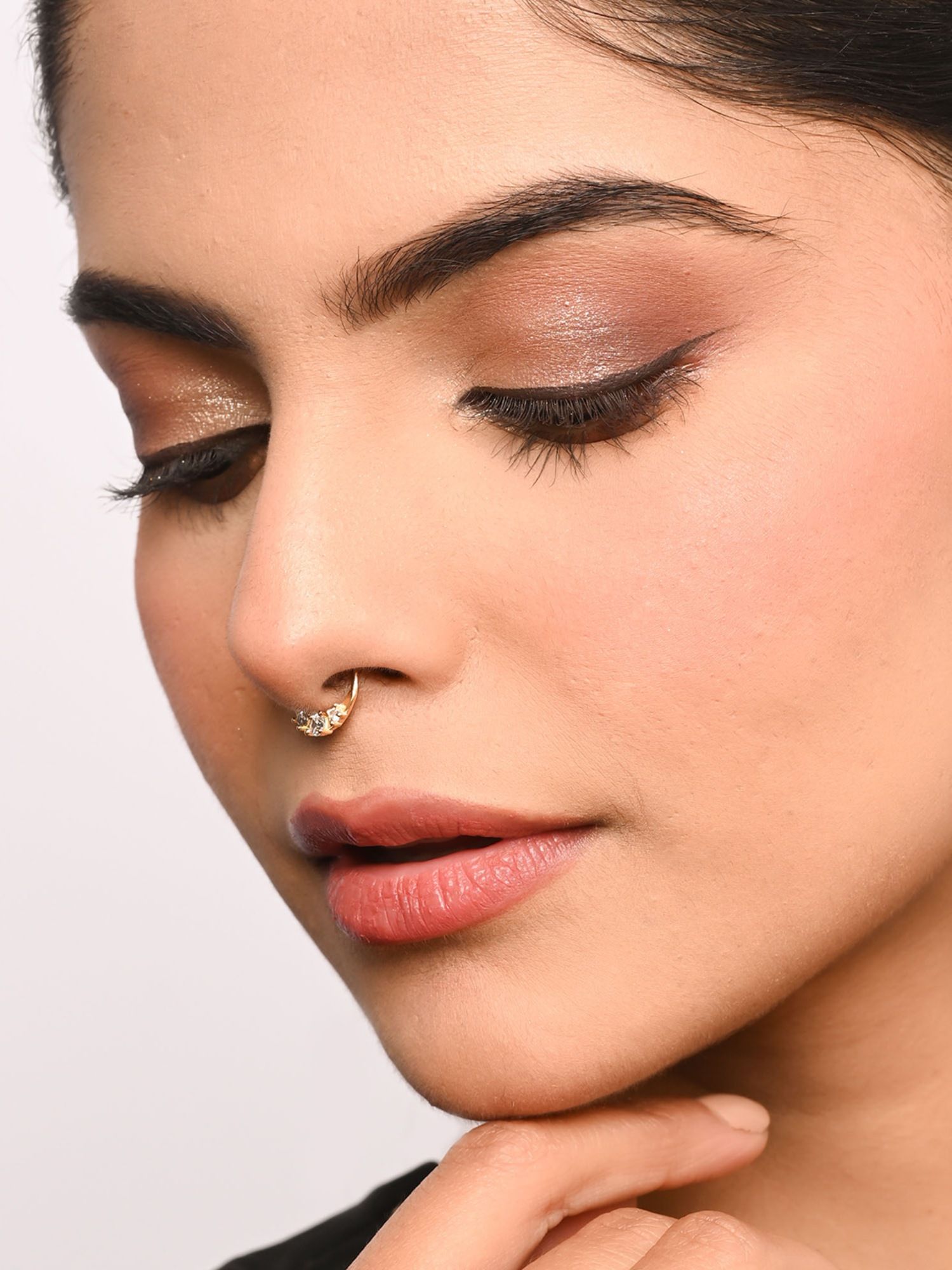 Buy TOUCH925 Pure 925 Silver Minimal Cz Arc Septum Nose Ring for