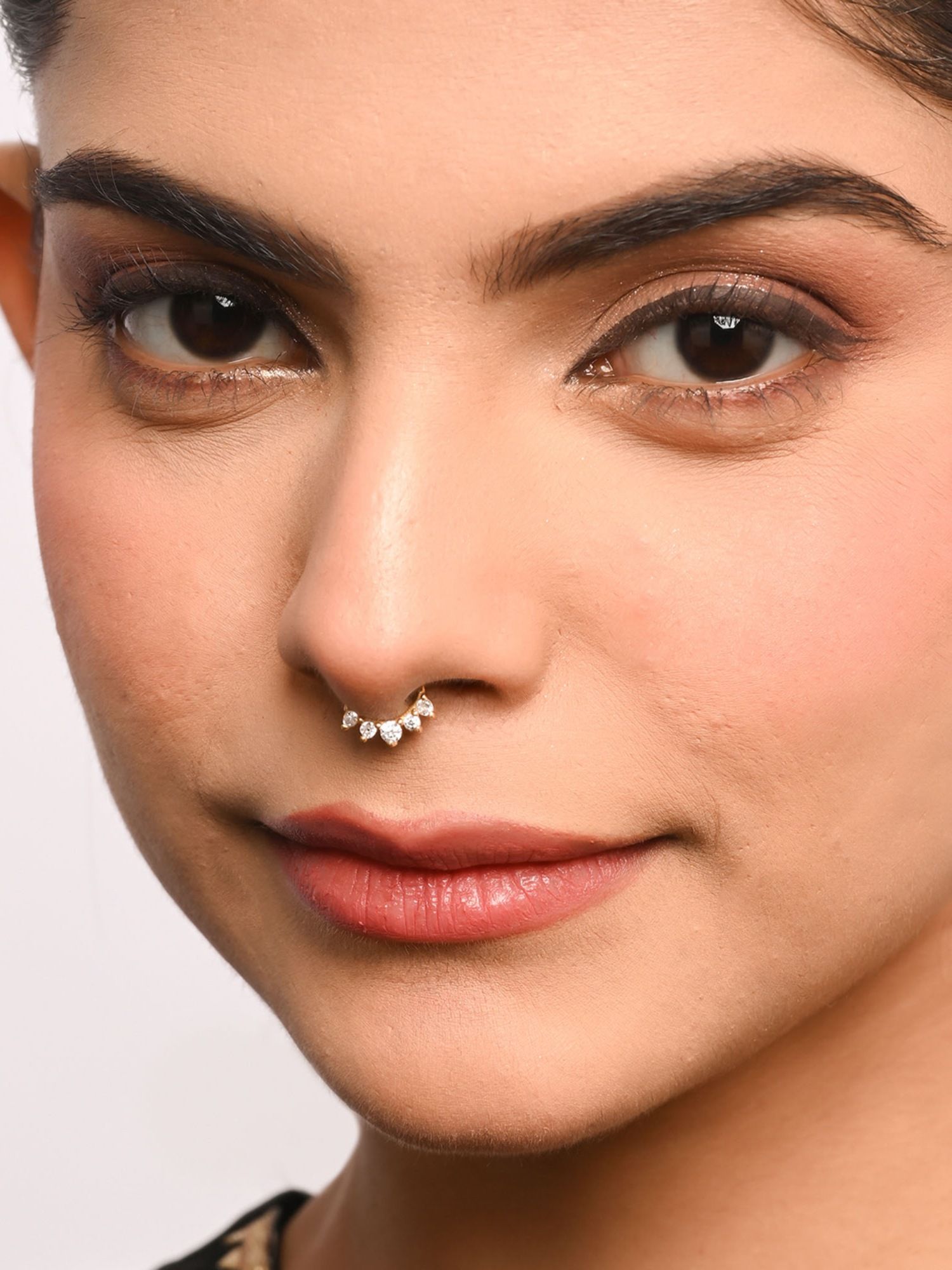 Buy TOUCH925 Pure 925 Silver Crown Cz Septum Nose Ring for Women