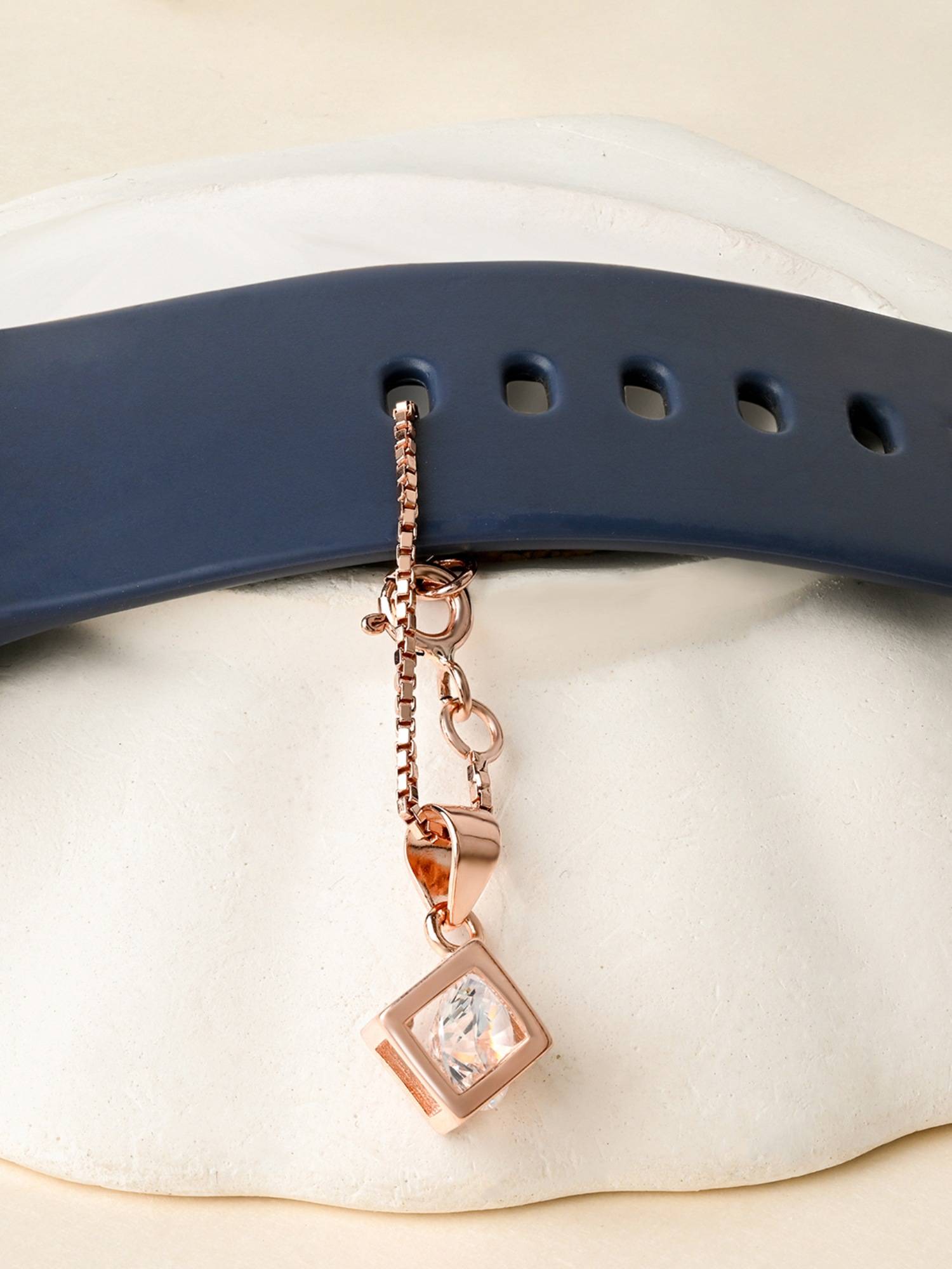TOUCH925 Pure 925 Silver Stacked Square Charm