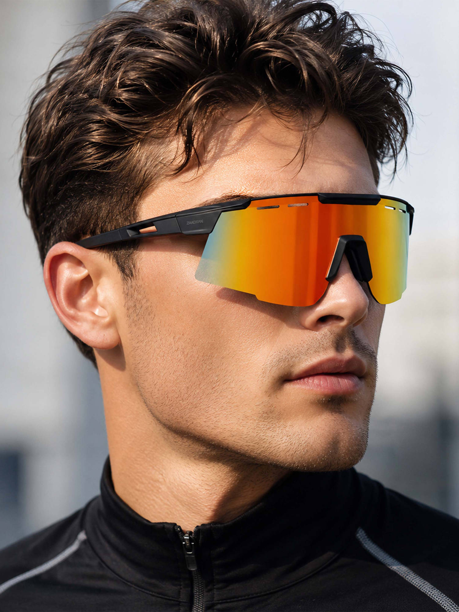 Zaadran Vista Ridge Orange Wrap Around Sunglasses