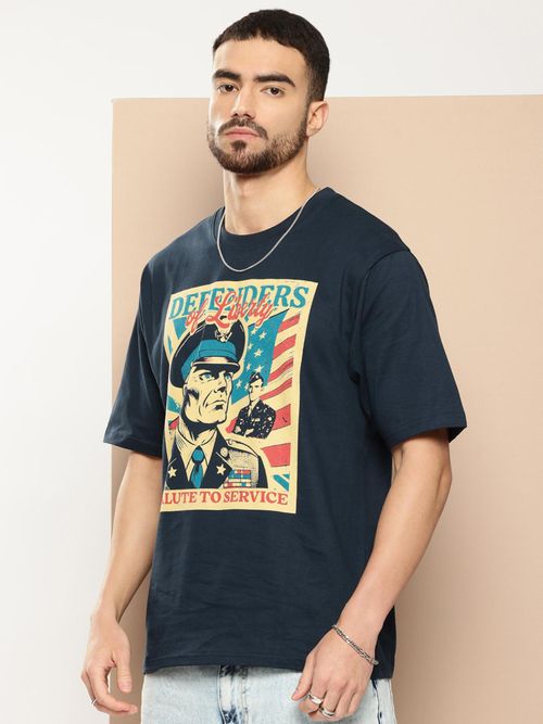 Difference of Opinion Men Oversized Printed T-Shirt