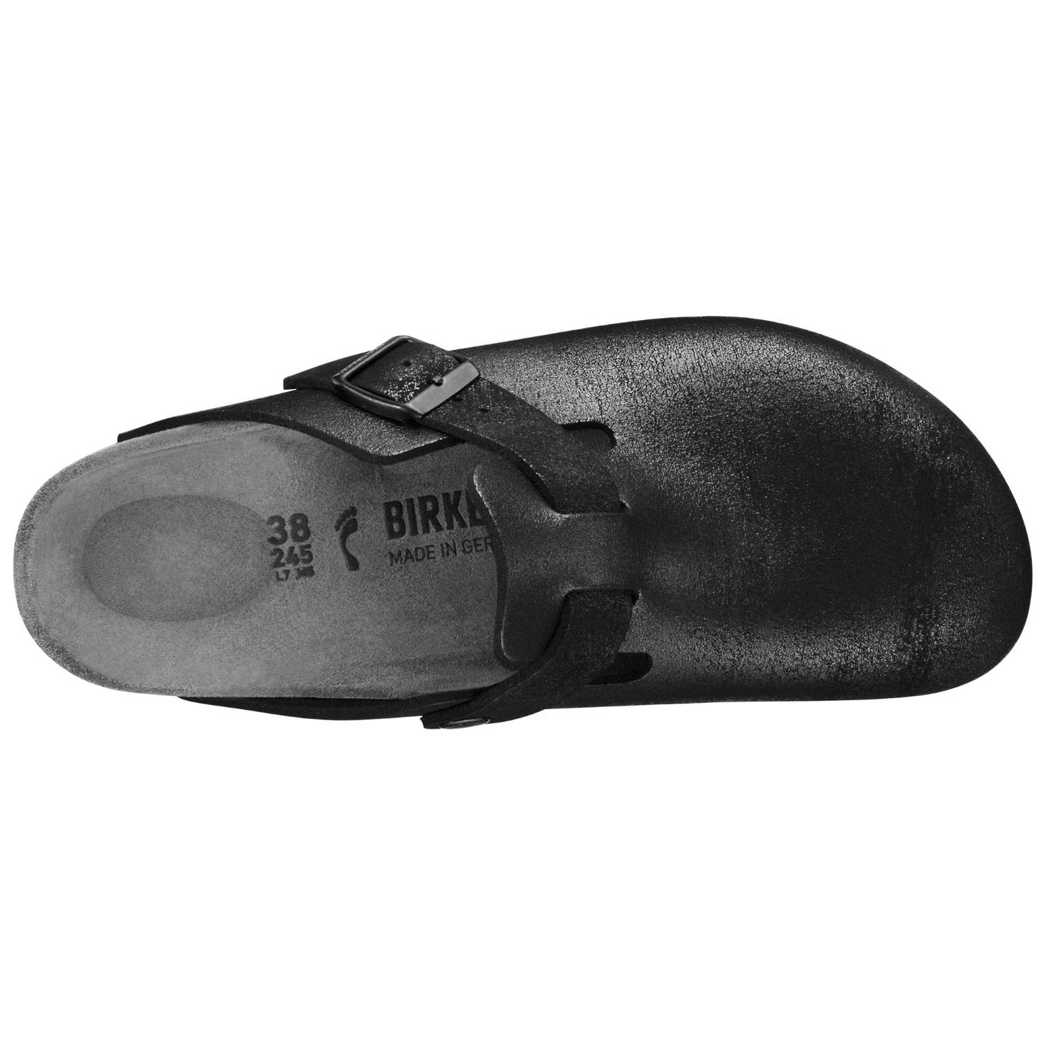Buy Birkenstock Boston Suede Leather Black Regular Width Unisex