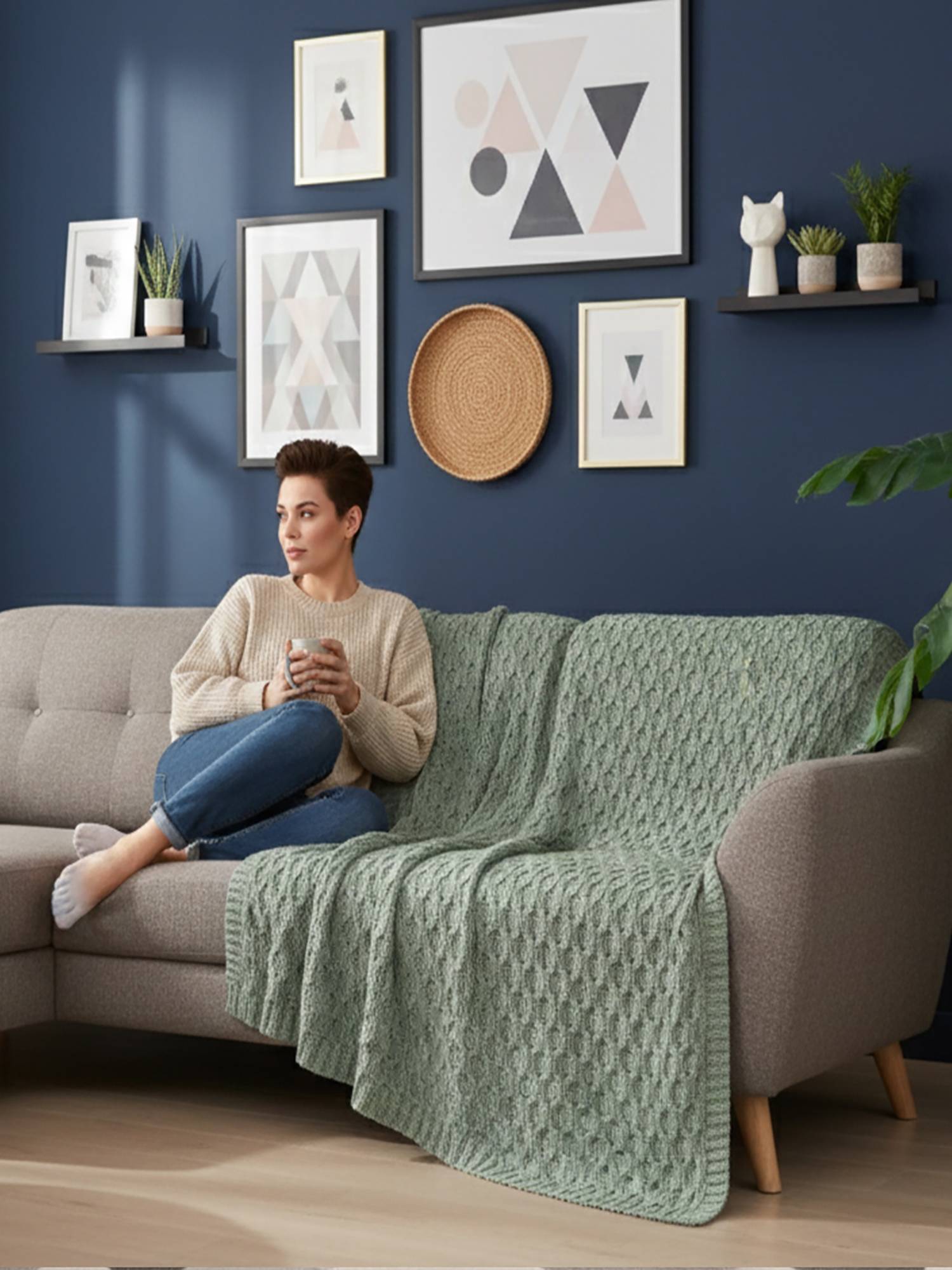 PLUCHI Kelly Knit Cotton Knitted All-Season AC Throws