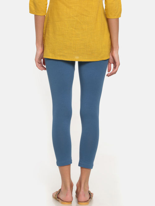 GO COLORS Legging Cropped S (Jean Blue)