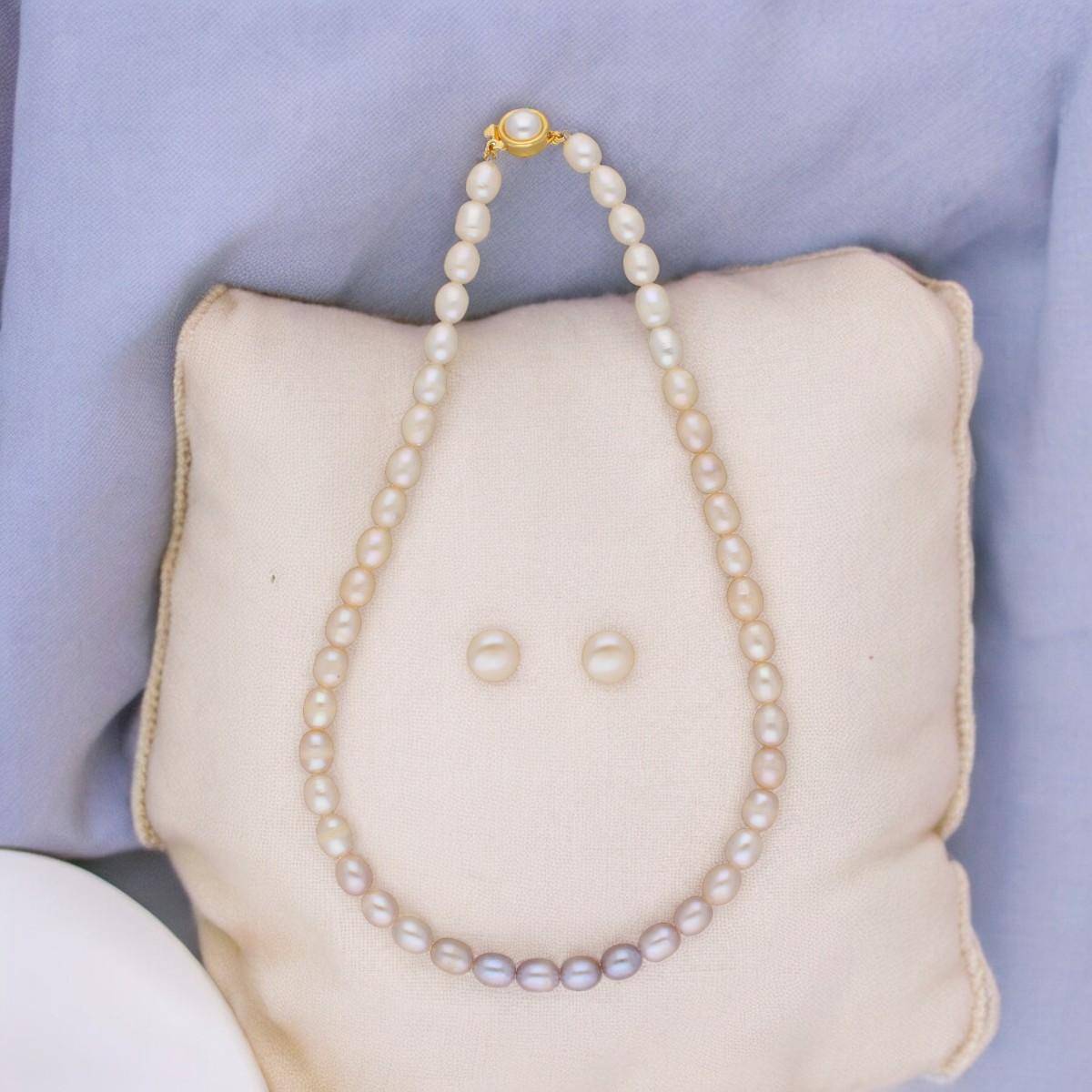 Sri Jagdamba Pearls Baani 1 Line Pearl Necklace Set