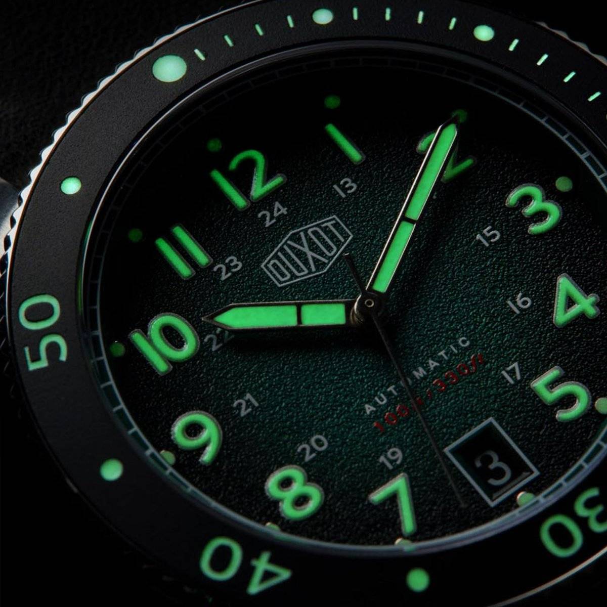 Directional Watch Buy Duxot Velocita Automatic Uni-Directional Luminous Green Round Dial ...