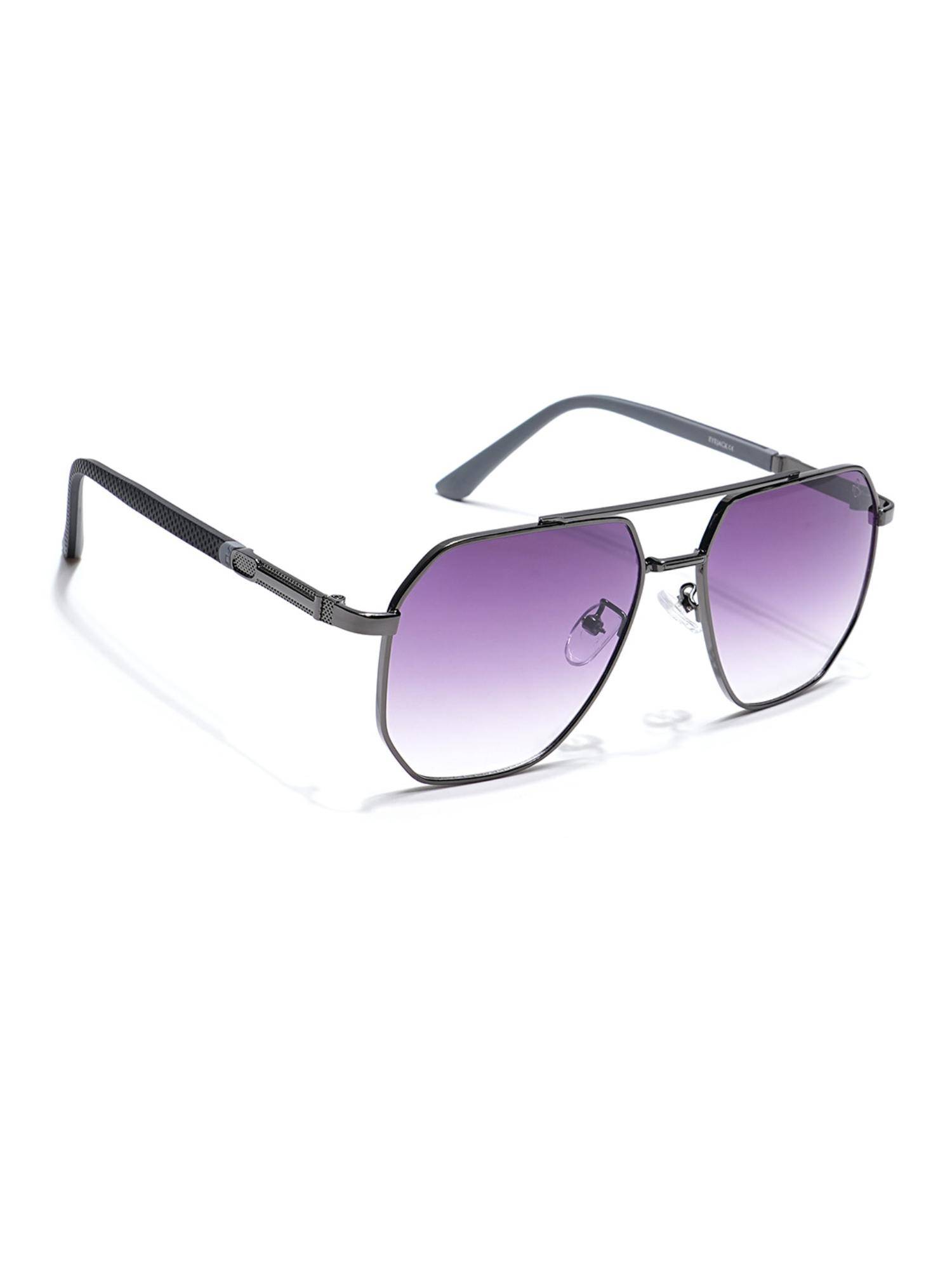 Eyejack Unisex Wayfarer Grey Frame Purple Lens Sunglasses - 7009CL874 (57)